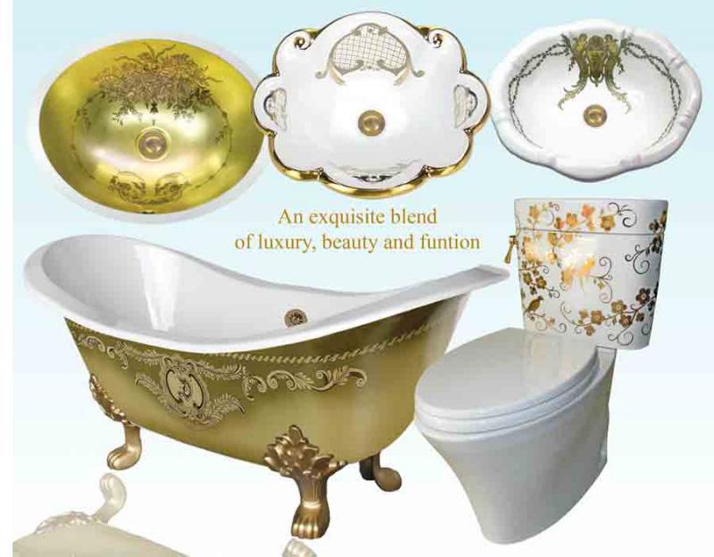 Atlantis Porcelain Art американские декорированные в ручную раковины, унитазы, кухонные мойки и ванны